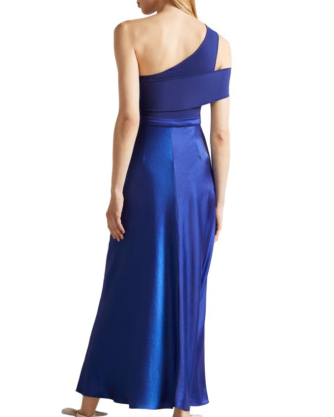 Peignoir Ted Baker Asymmetric Knit Bodice With Satin Bleu Foncé Femme | ECJ-73396680